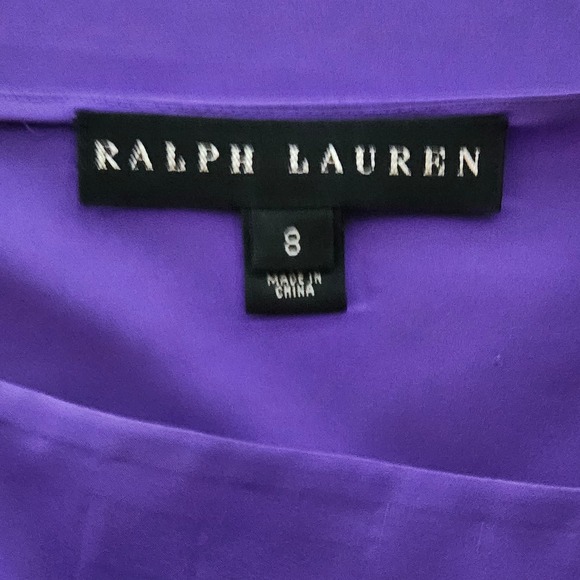 Ralph Lauren Black Label Womens Purple Silk Bateau Neckline Blouse Size 8 - Picture 7 of 11